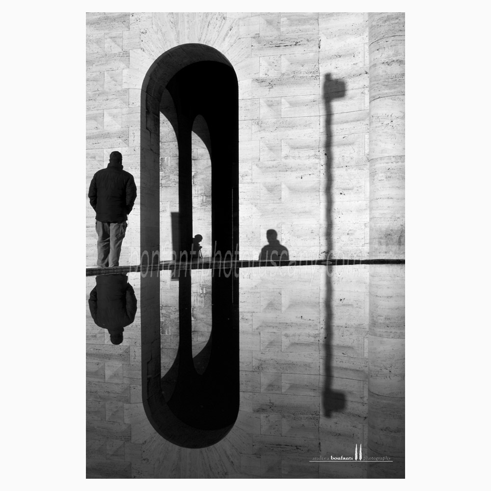 piazza rosselli b&w - grosseto