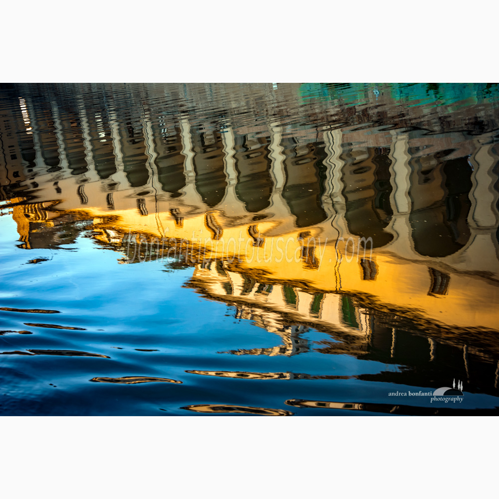 the uffizi loggia abstract reflection from arnoboat.jpg
